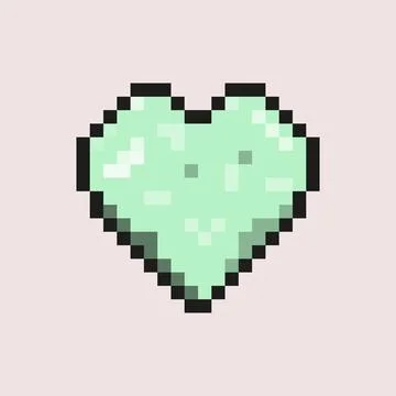 Pixel Heart Pixel Art Vector Template Stock Illustration