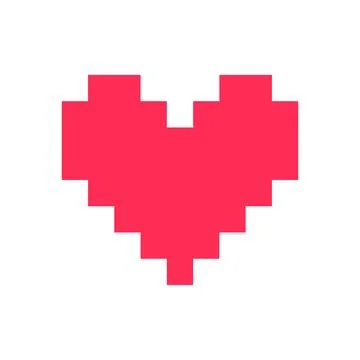 Pixel heart red 8 bit for poster pattern, print, design, elements 스톡 일러스트