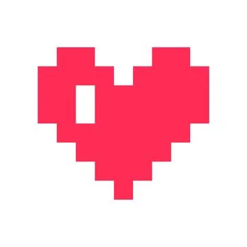 Pixel heart red 8 bit for poster pattern, print, design, elements Illustrazione stock
