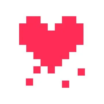 Pixel heart red 8 bit for poster pattern, print, design, elements イラスト素材