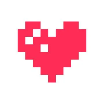 Pixel heart red 8 bit for poster pattern, print, design, elements 스톡 일러스트