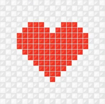 Pixel Heart. Vector Stock Illustration