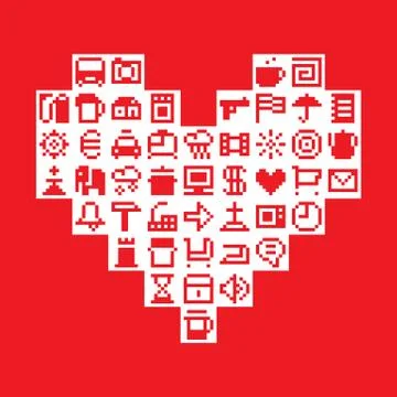 Pixel heart. Vector illustration Illustrazione stock