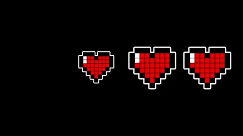 Pixel Hearts Video stock 39817829