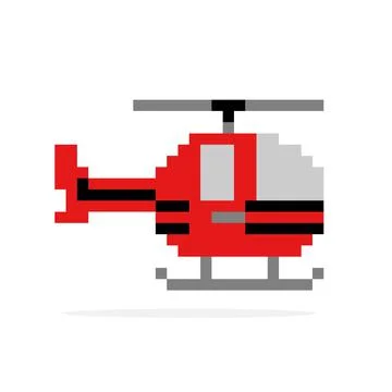 Pixel helicopter image. Vector illustration of cross stitch pattern. Stockillustratie