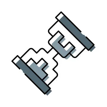 Pixel hourglass measuring time countdown duration timer 库存插图