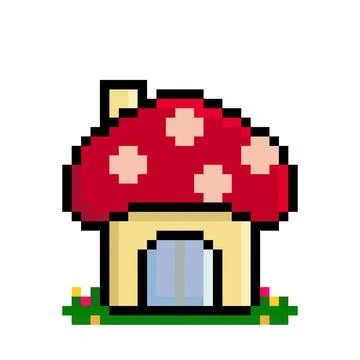 Pixel house image. Vector illustration of cross stitch and t-shirt pattern. Stock Illustration