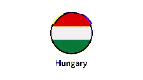 Pixel Hungary flag with glitch effect on white background Stock Footage 246580419