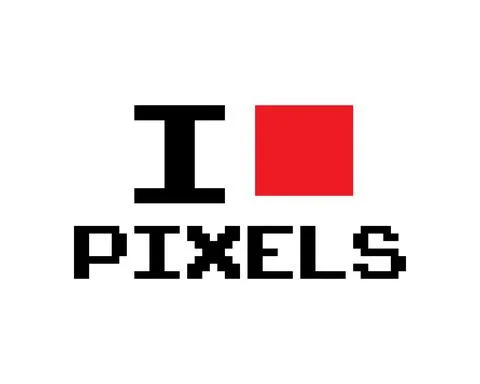 Pixel i love pixel text images for 8 bit game assets Illustrazione stock