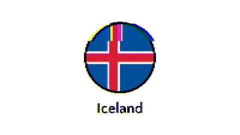 Pixel Iceland flag with glitch effect on white background Stock Footage 246580417