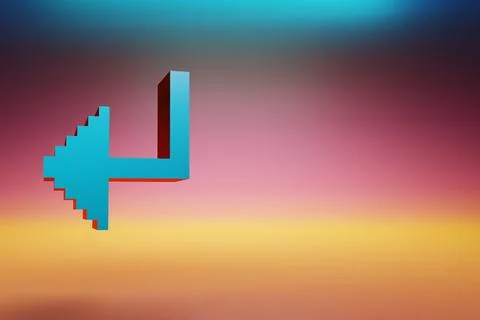 Pixel icon Arrow Enter  . Beautiful Blue Arrow Enter  icons symbol on multico イラスト素材