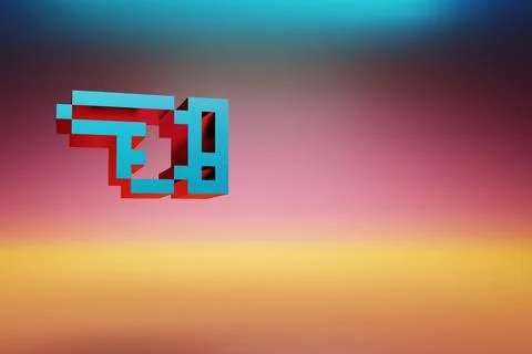 Pixel icon Arrow Hand Left. Beautiful Blue Arrow Hand Left icons symbol on mu Illustrazione stock