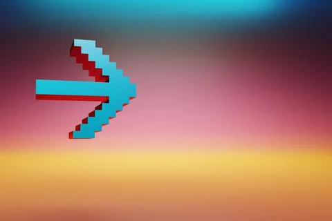 Pixel icon Arrow right . Beautiful Blue Arrow icons symbol on multicolor brig イラスト素材