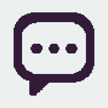 Pixel icon chat bubble for messaging app and customer support ui Stock Illustration