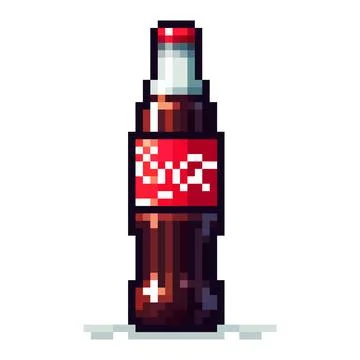 Pixel icon of drink bottle on white background Stock Illustration