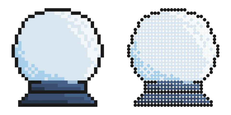 Pixel icon. fortune teller magic crystal ball. Divination and foresight of .. Illustrazione stock