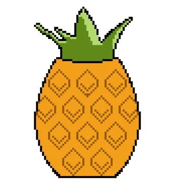 Pixel icon proper nutrition pineapple Stock Illustration