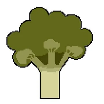Pixel icon proper nutrition vegetable broccoli Stock Illustration
