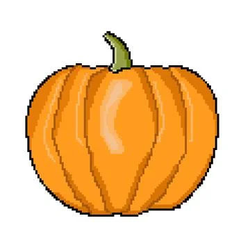 Pixel icon proper nutrition vegetable pumpkin Stock Illustration