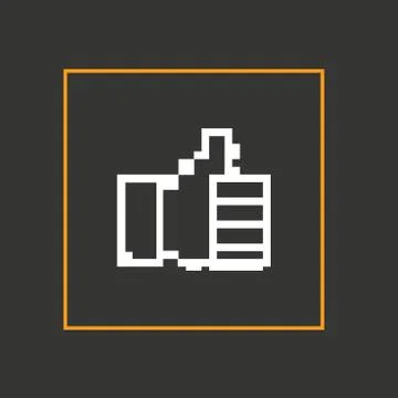 Pixel icon raised a finger. Vector design Stock Illustration