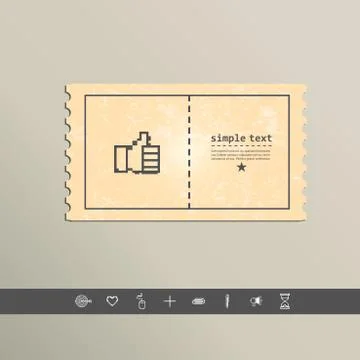 Pixel icon raised a finger. Vector design Stock Illustration