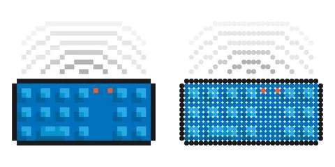 Pixel icon. Wifi personal computer keyboard. Symbols on keyboard buttons. S.. Stock Illustration