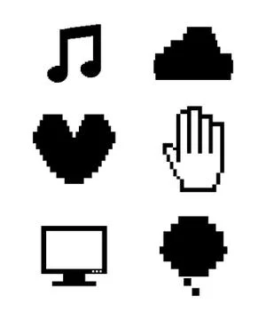 Pixel icons over white background vector illustration Stock Illustration