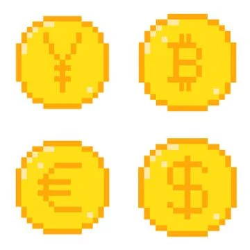 Pixel icons set Stock Illustration