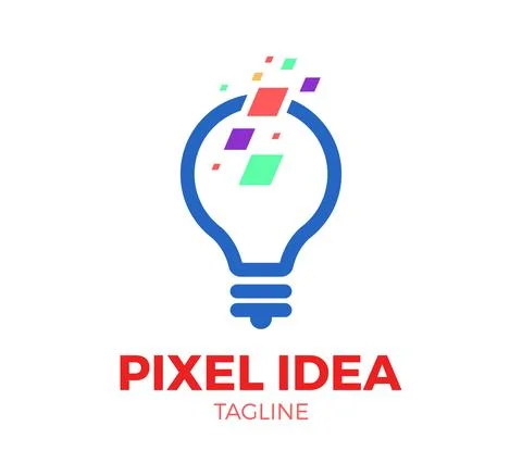Pixel idea vector logo template design イラスト素材