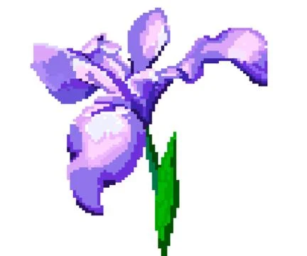 Pixel illustration of the flower. Stock Illustration