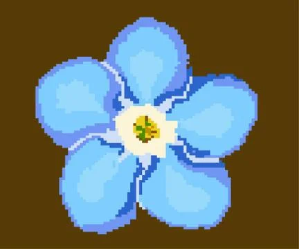 Pixel illustraton of the flower. Illustrazione stock