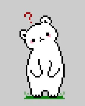 Pixel image of confused bear. vector illustration. Stockillustratie