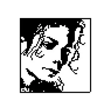 Pixel image of the king of pop's human face. vector illustration Stock Illustration