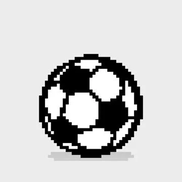 Pixel image of soccer ball. for 8 bit game assets. Cross stitch pattern 스톡 일러스트