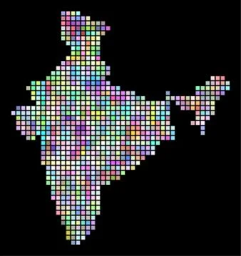 Pixel India Map Illustrazione stock