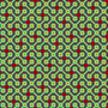 Pixel Interlocking Square Grid Seamless Pattern 库存插图