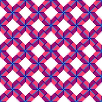 Pixel Interlocking X Weave Seamless Pattern Illustrazione stock