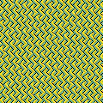 Pixel Interlocking Zigzag Meander Seamless Pattern イラスト素材