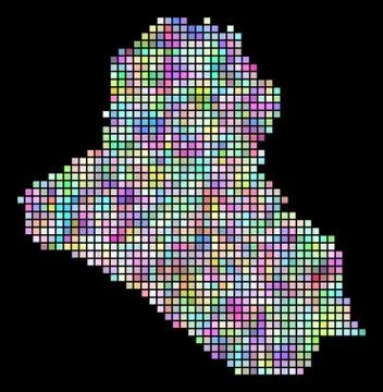 Pixel Iraq Map Illustrazione stock
