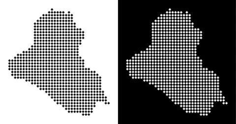 Pixel Iraq Map Stock Illustration