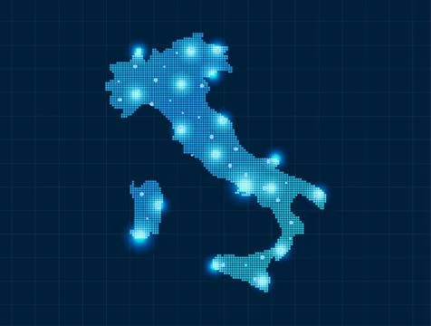 Pixel Italy map Stock Illustration