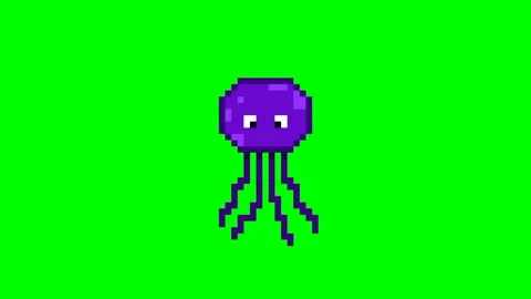 Pixel jellyfish animation Stock Footage 237811200