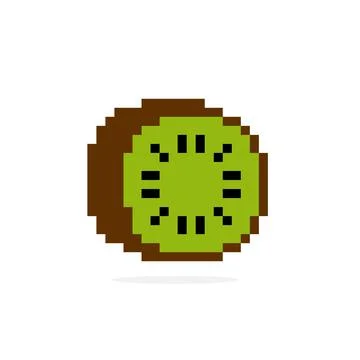 Pixel kiwi fruit image for 8 bit game assets Stock-Illustration