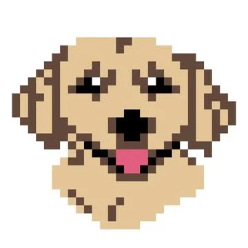 Pixel labrador dog image for 8 bit game assets. Illustrazione stock