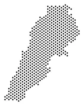 Pixel Lebanon Map Stock Illustration