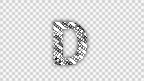 Pixel letter D with alpha channel, alphabet Stock Footage 285949183