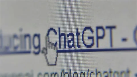 Pixel level view of ChatGPT text search result with user moving cursor 库存影片 243486633