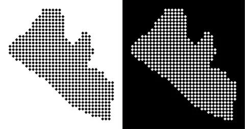 Pixel Liberia Map Stock Illustration