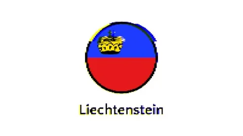Pixel Liechtenstein flag with glitch effect Stock Footage 246580323