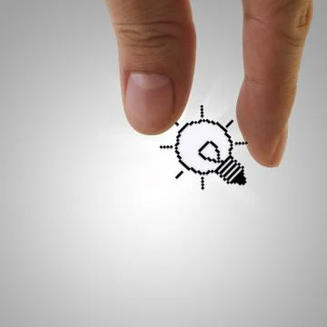 Pixel light bulb Stock Illustration